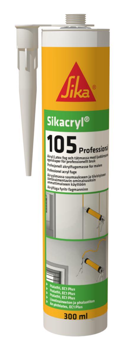 AKUSTIKFOGMASSA SIKACRYL-105 VIT 300 ML